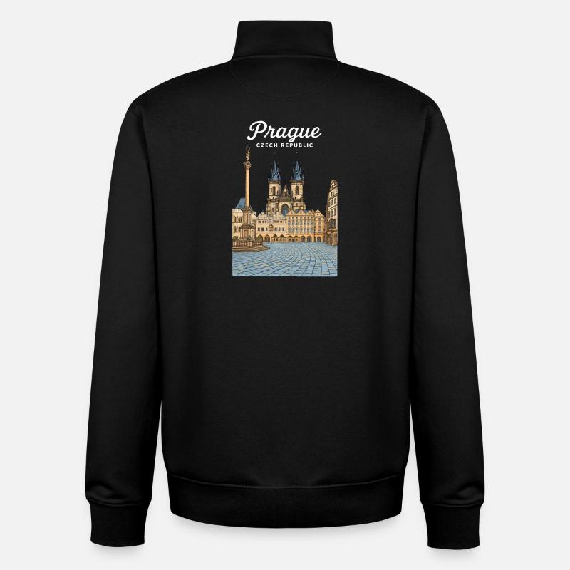 Prague - Sweat zippé unisexe en coton bio Stanley/Stella - noir