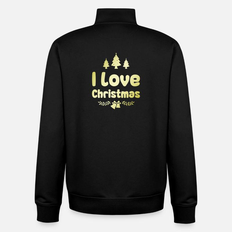 J’adore Noël - Sweat zippé unisexe en coton bio Stanley/Stella - noir