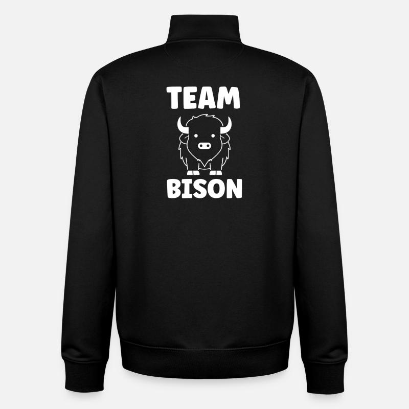 bison - Sweat zippé unisexe en coton bio Stanley/Stella - noir