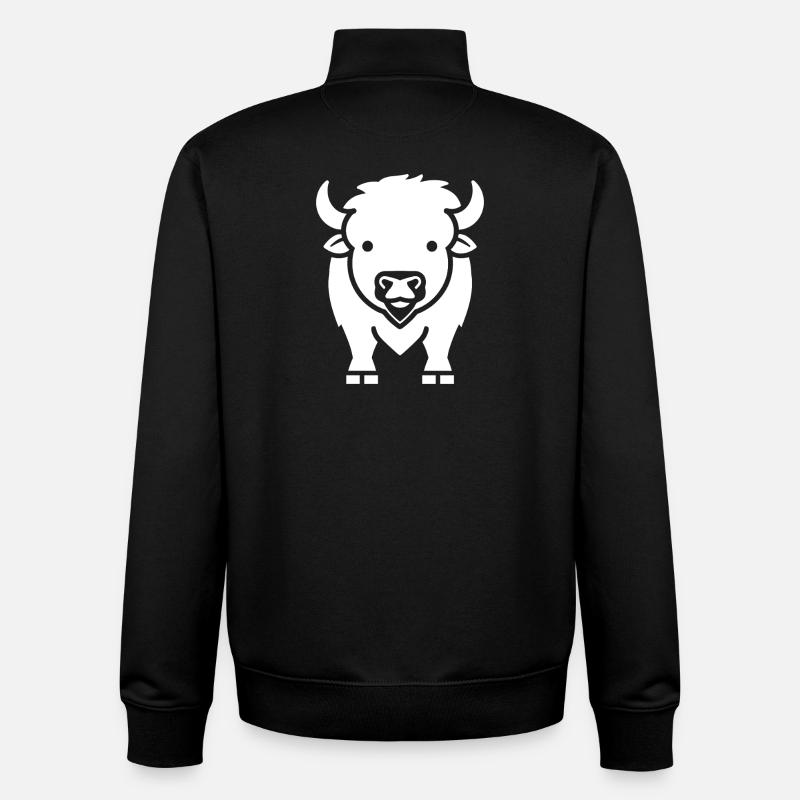 Bison - Sweat zippé unisexe en coton bio Stanley/Stella - noir
