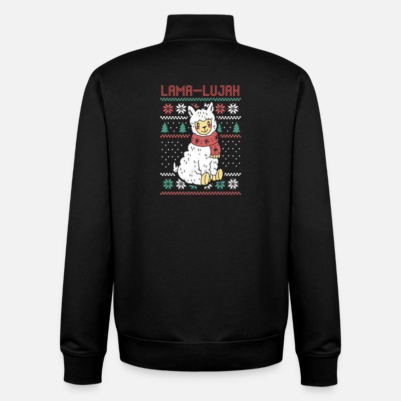 Père Noël Lama Noël Noël - Sweat zippé unisexe en coton bio Stanley/Stella - noir