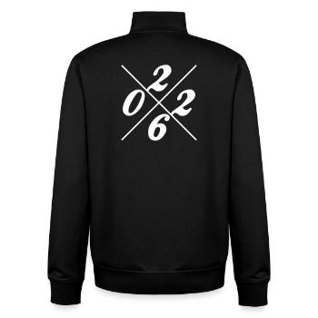 2026 year - Unisex Organic Zip Sweatshirt by Stanley/Stella - black - Back - AI Model Male 185 light (185cm)