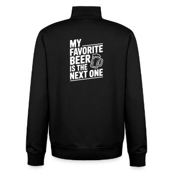 Mein Lieblingsbier ist das nächste - Unisex Organic Zip Sweatshirt von Stanley/Stella - Schwarz - Hinten - AI Model Male 185 light (185cm)