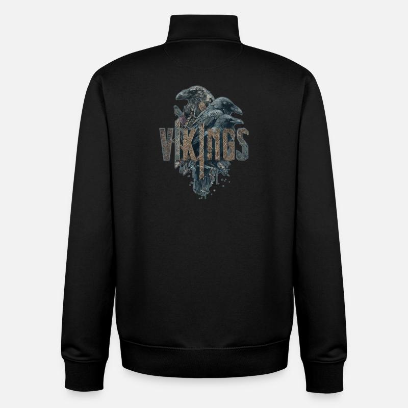 Odin-Crow-Viking-Sword-Nordic - Unisex Organic Zip Sweatshirt von Stanley/Stella - Schwarz