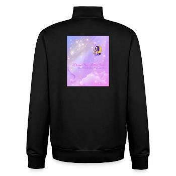 Rêve grand, petite étoile | Design magique de la Lune et de la Fille - Sweat zippé unisexe en coton bio Stanley/Stella - noir - Dos - AI Model Male 185 light (185cm)