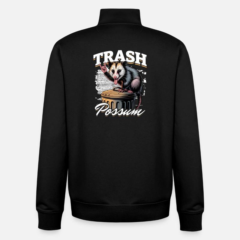 Funny Opossum - Unisex Organic Zip Sweatshirt von Stanley/Stella - Schwarz