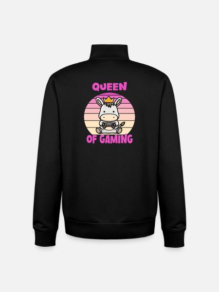 Gaming queen - Unisex Organic Zip Sweatshirt by Stanley/Stella - black