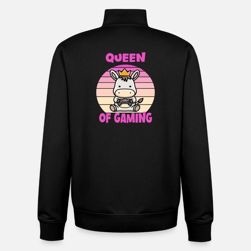 Gaming queen - Unisex Organic Zip Sweatshirt by Stanley/Stella - black