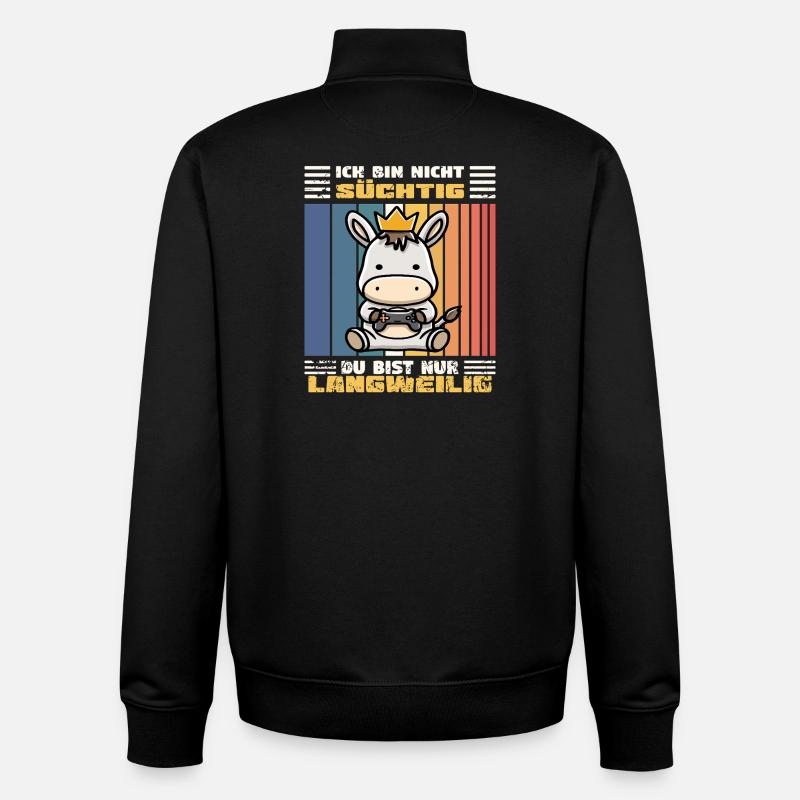 Âne de Jeu - Sweat zippé unisexe en coton bio Stanley/Stella - noir