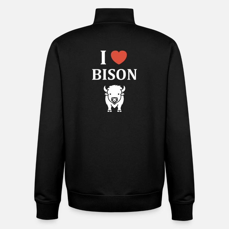 bison - Unisex Organic Zip Sweatshirt by Stanley/Stella - black