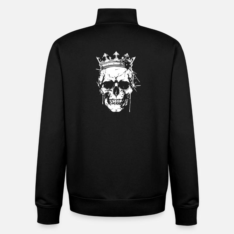Krone Schädel Grafik - Unisex Organic Zip Sweatshirt von Stanley/Stella - Schwarz