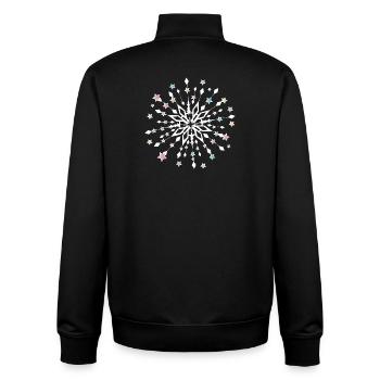 Weihnachtliches Sternenmandala mit bunten Sternen - Unisex Organic Zip Sweatshirt von Stanley/Stella - Schwarz - Hinten - AI Model Male 185 light (185cm)