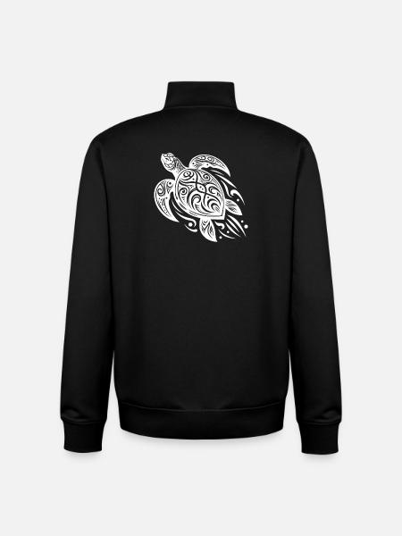 Tradition meets modern turtle tattoo - Unisex Organic Zip Sweatshirt by Stanley/Stella - black
