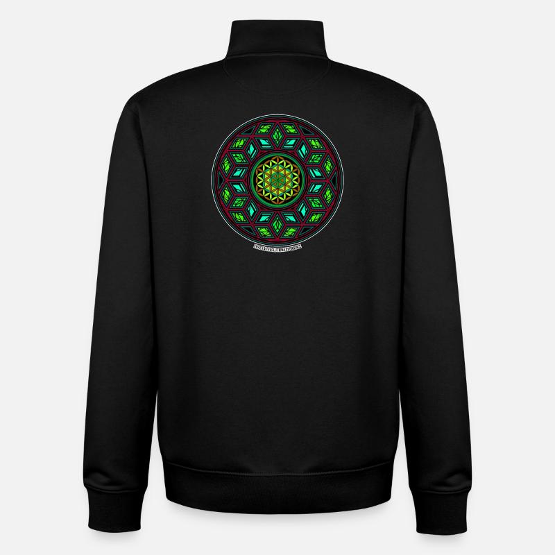 Fractal Evolution Kaleidoskop Mandala Muster Yoga - Unisex Organic Zip Sweatshirt von Stanley/Stella - Schwarz