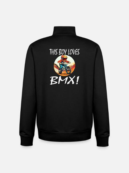 Boy loves BMX - Unisex Organic Zip Sweatshirt by Stanley/Stella - black