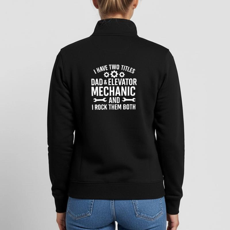 Funny Elevator Inspector Dad And Elevator Mechanic Unisex Organic Zip Sweatshirt by Stanley/Stella