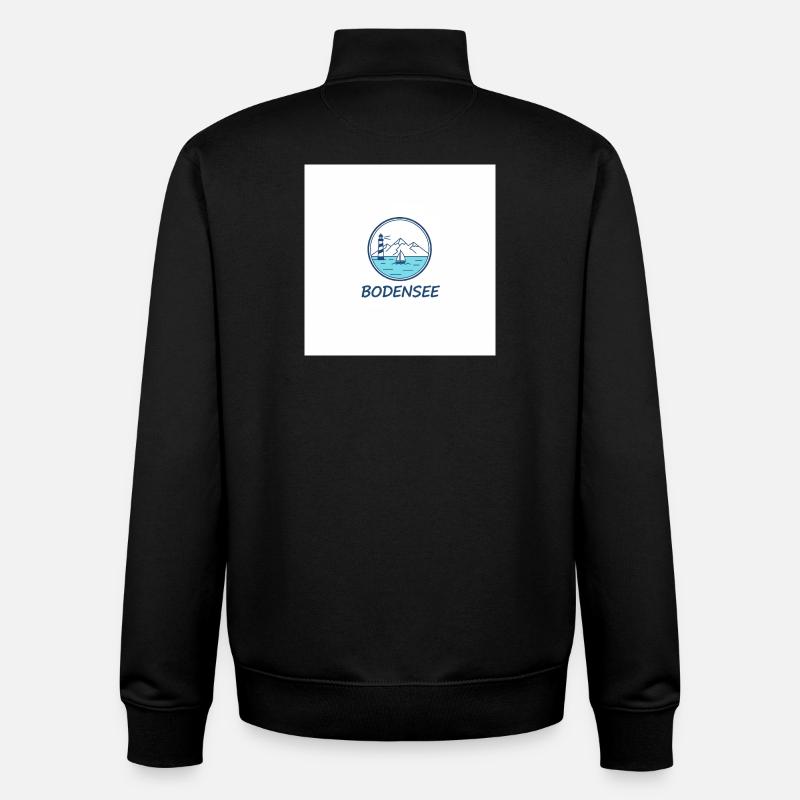 Bodensee Leuchtturm Segelboot - Unisex Organic Zip Sweatshirt von Stanley/Stella - Schwarz