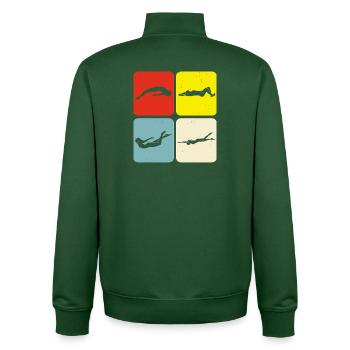 Natation Sports nautiques Float Gifts - Sweat zippé unisexe en coton bio Stanley/Stella - vert bouteille - Dos - AI Model Male 185 dark (185cm)