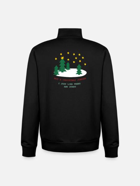 Kein Weihnachtspulli: Bäume und Sterne - Unisex Organic Zip Sweatshirt von Stanley/Stella - Schwarz