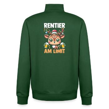 Weihnachtsmann Rentier Bier Weihnachtszeit Weihnac - Unisex Organic Zip Sweatshirt von Stanley/Stella - Flaschengrün - Hinten - AI Model Male 185 dark (185cm)