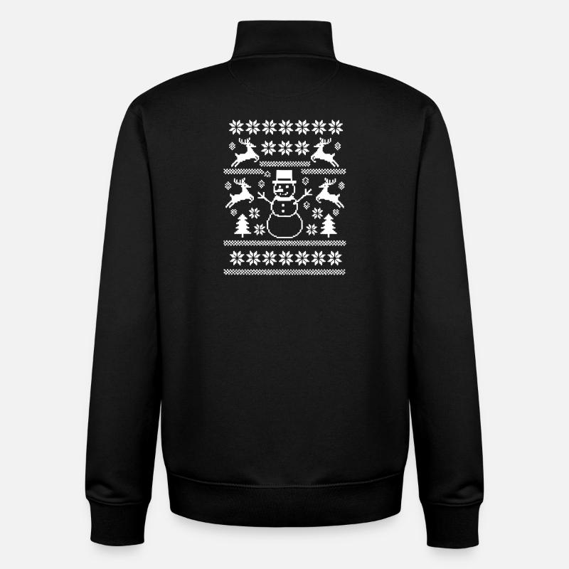 Ugly Christmas Tree XMas - Unisex Organic Zip Sweatshirt by Stanley/Stella - black
