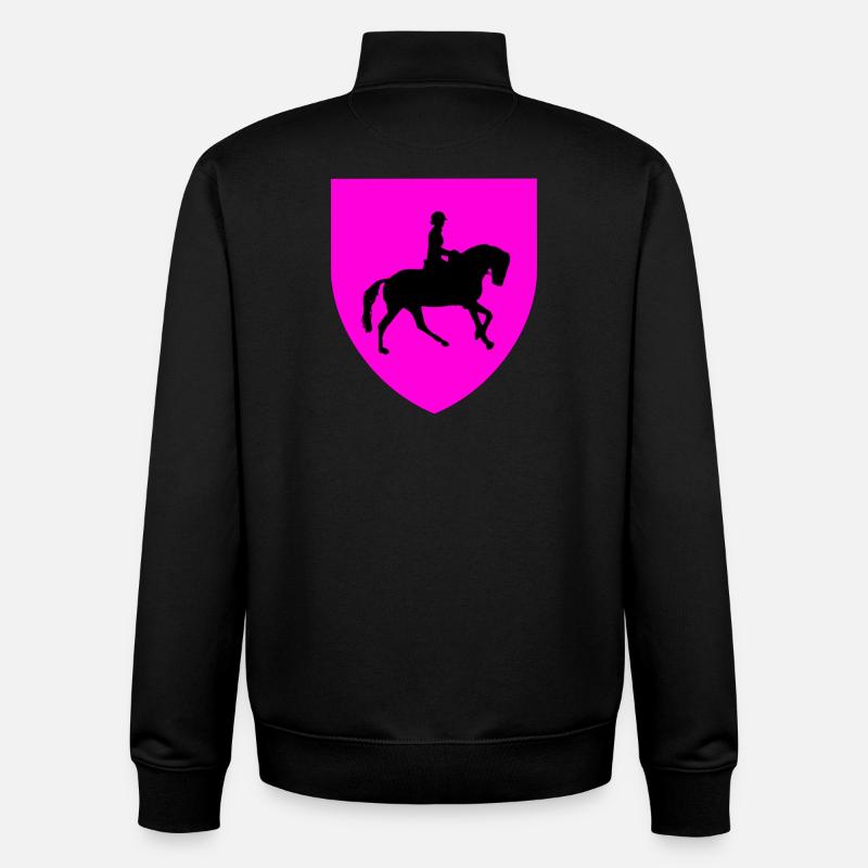 Chevaux - Sweat zippé unisexe en coton bio Stanley/Stella - noir