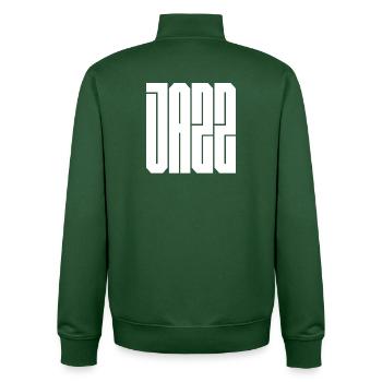 Jazz Block Typography - Unisex Organic Zip Sweatshirt by Stanley/Stella - bottle green - Back - AI Model Male 185 dark (185cm)