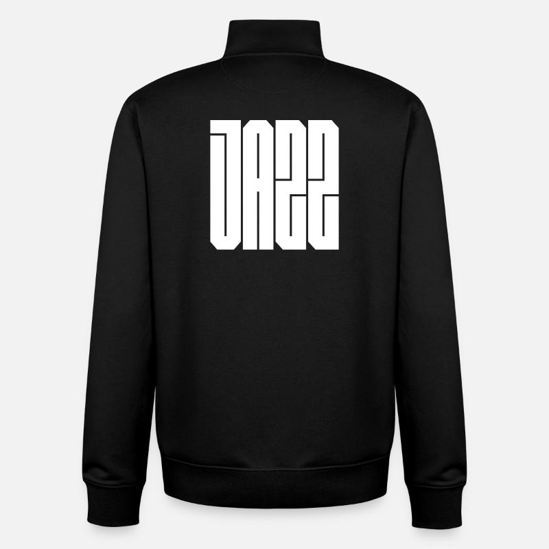 Typographie du bloc jazz - Sweat zippé unisexe en coton bio Stanley/Stella - noir