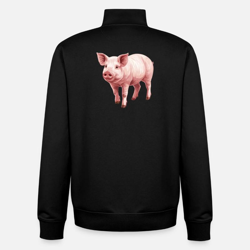 Cochon Cochon - Sweat zippé unisexe en coton bio Stanley/Stella - noir