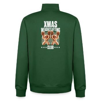 Noël Haltérophilie Noël - Sweat zippé unisexe en coton bio Stanley/Stella - vert bouteille - Dos - AI Model Male 185 dark (185cm)