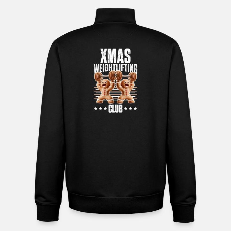 Noël Haltérophilie Noël - Sweat zippé unisexe en coton bio Stanley/Stella - noir