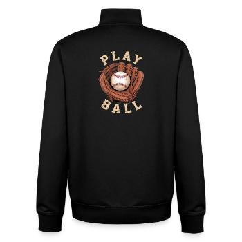 Baseball Spiel Handschuh Play Ball Design - Unisex Organic Zip Sweatshirt von Stanley/Stella - Schwarz - Hinten - AI Model Male 185 light (185cm)