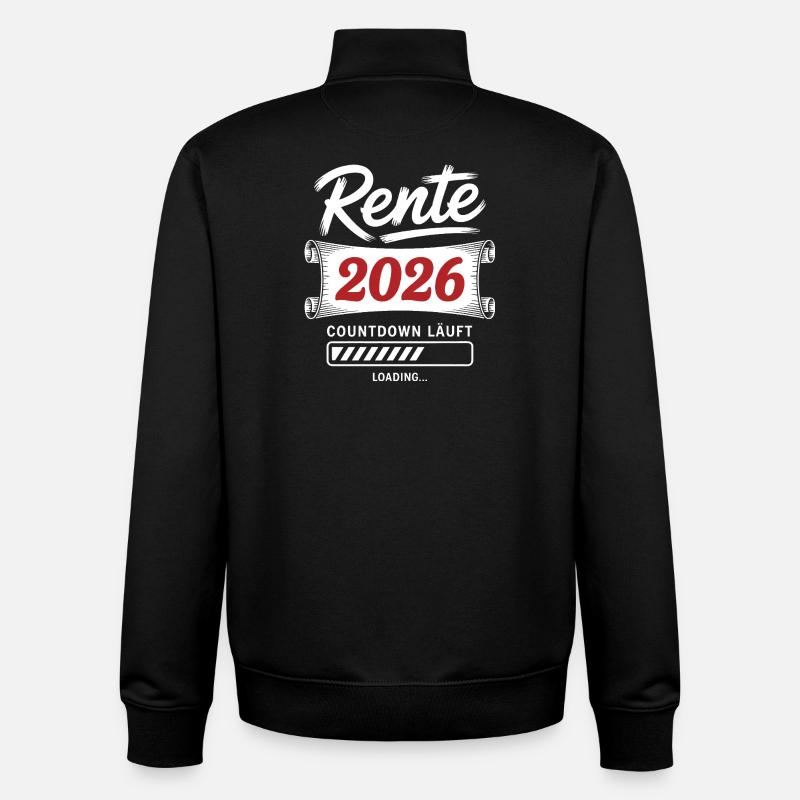 Pension 2026 countdown is on - Unisex Organic Zip Sweatshirt by Stanley/Stella - black