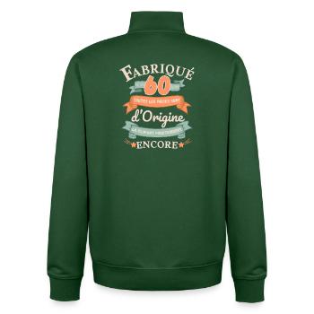 Fabriqué Il Y A 60 Ans Pièces d’Origine - Sweat zippé unisexe en coton bio Stanley/Stella - vert bouteille - Dos - AI Model Male 185 dark (185cm)