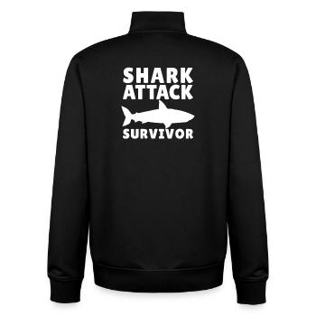 Drôle de déguisement de requin pour un survivant d’un Ha - Sweat zippé unisexe en coton bio Stanley/Stella - noir - Dos - AI Model Male 185 light (185cm)