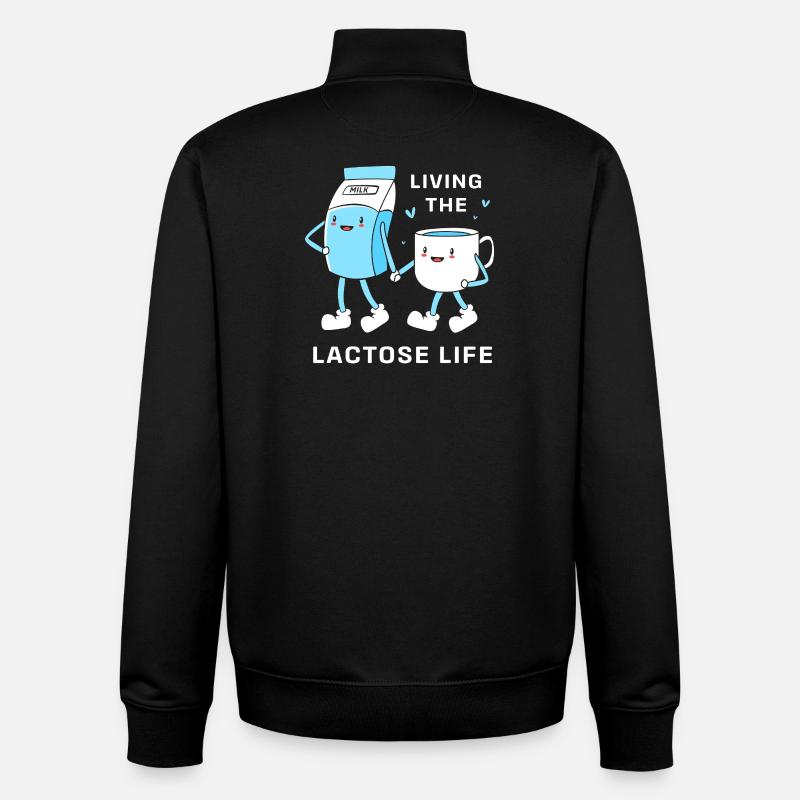 Flatulence au lactose au lait - Sweat zippé unisexe en coton bio Stanley/Stella - noir