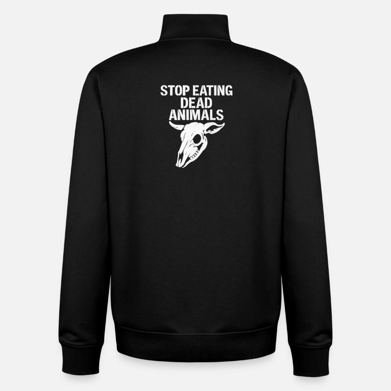 Stop Eating Dead Animals - Unisex Organic Zip Sweatshirt by Stanley/Stella - black