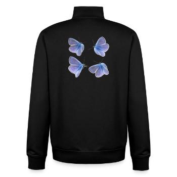 vier Bläulinge - Unisex Organic Zip Sweatshirt von Stanley/Stella - Schwarz - Hinten - AI Model Male 185 light (185cm)