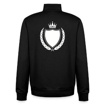 Emblème des armoiries royales - Sweat zippé unisexe en coton bio Stanley/Stella - noir - Dos - AI Model Male 185 light (185cm)