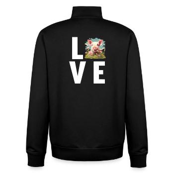 Schweine Schwein - Unisex Organic Zip Sweatshirt von Stanley/Stella - Schwarz - Hinten - AI Model Male 185 light (185cm)