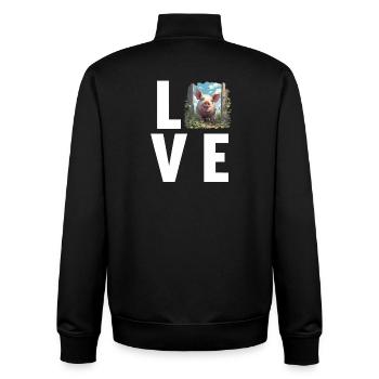 Schweine Schwein - Unisex Organic Zip Sweatshirt von Stanley/Stella - Schwarz - Hinten - AI Model Male 185 light (185cm)