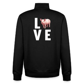 Schweine Schwein - Unisex Organic Zip Sweatshirt von Stanley/Stella - Schwarz - Hinten - AI Model Male 185 light (185cm)
