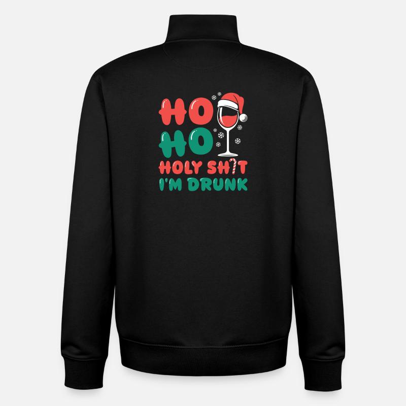 HoHo de, je suis bourré - Sweat zippé unisexe en coton bio Stanley/Stella - noir