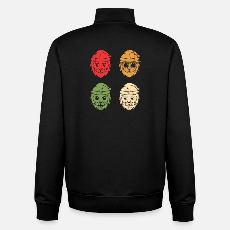 Père Noël Noël - Sweat zippé unisexe en coton bio Stanley/Stella - noir