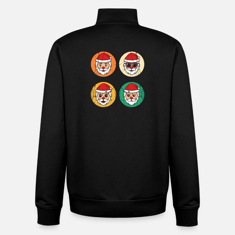 Père Noël Noël - Sweat zippé unisexe en coton bio Stanley/Stella - noir