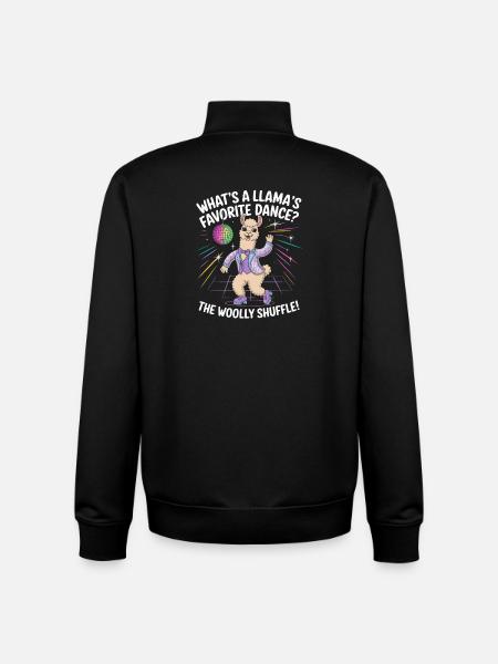 Fun Llama Dance: The Woolly Shuffle - Unisex Organic Zip Sweatshirt by Stanley/Stella - black