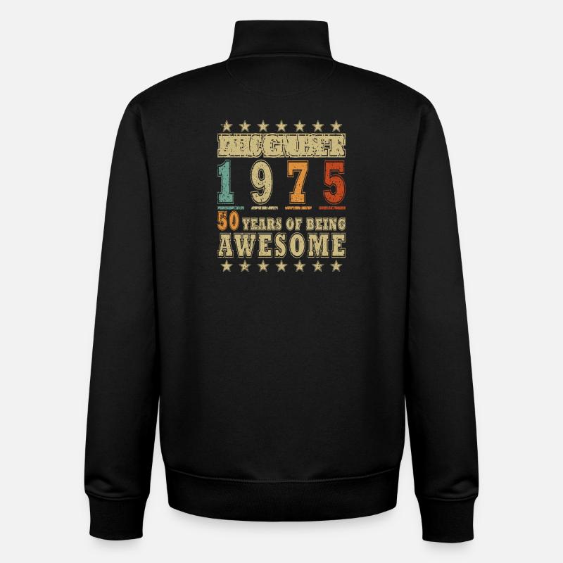 Geschenk Dezember 1975 - Unisex Organic Zip Sweatshirt von Stanley/Stella - Schwarz