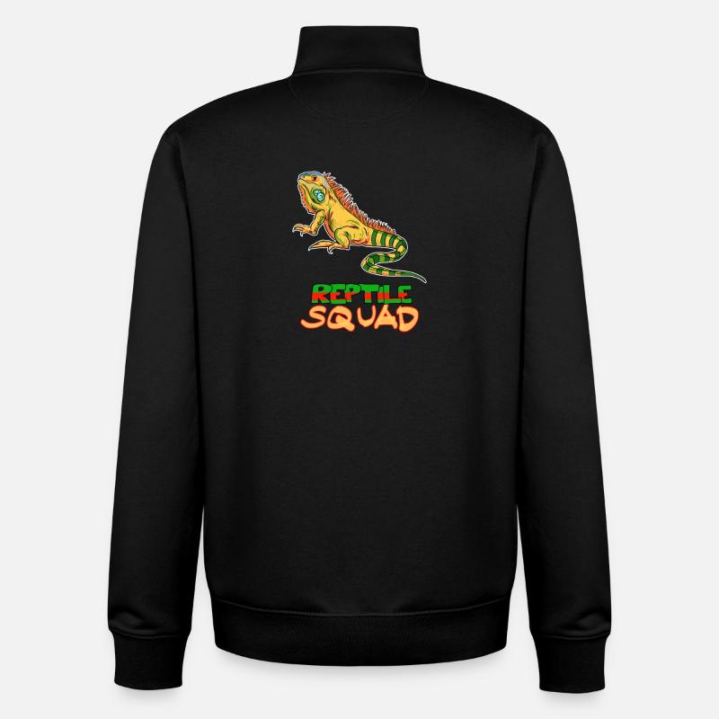 Reptilientrupp Leguan-Crew-Grafik - Unisex Organic Zip Sweatshirt von Stanley/Stella - Schwarz