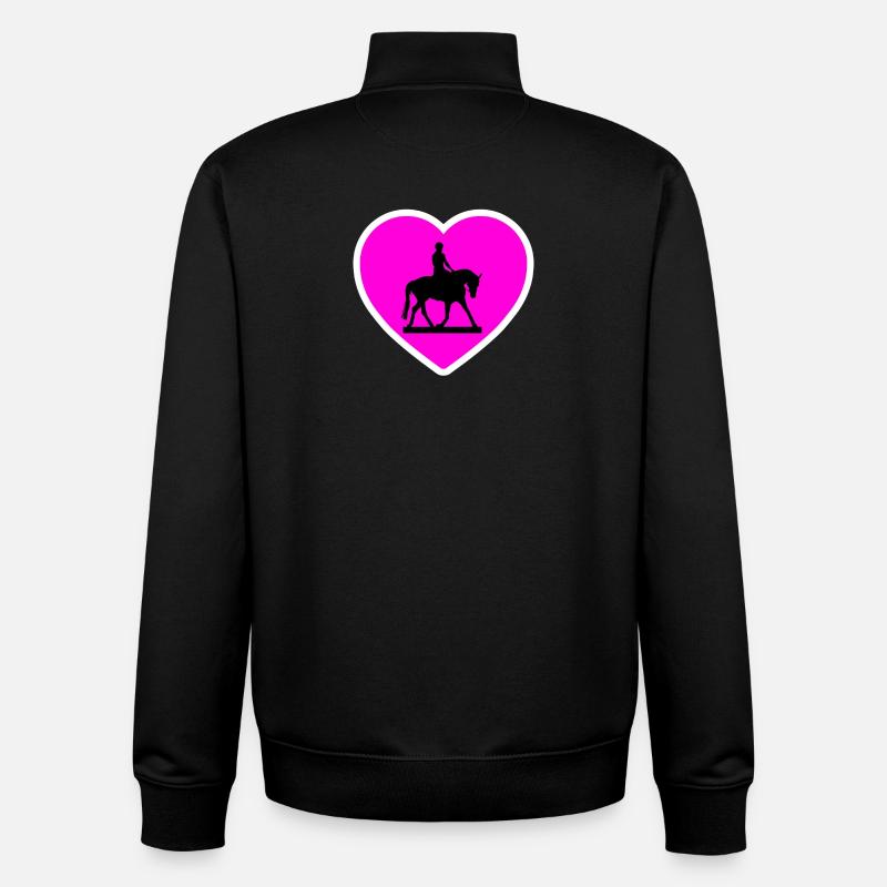 Chevaux - Sweat zippé unisexe en coton bio Stanley/Stella - noir