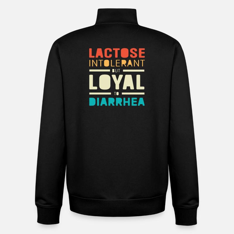 Milk Allergy Lactose Intolerance Flatulence - Unisex Organic Zip Sweatshirt by Stanley/Stella - black